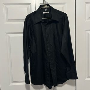 Geoffrey Beene Sateen Black Dress Shirt 16.5 34/35